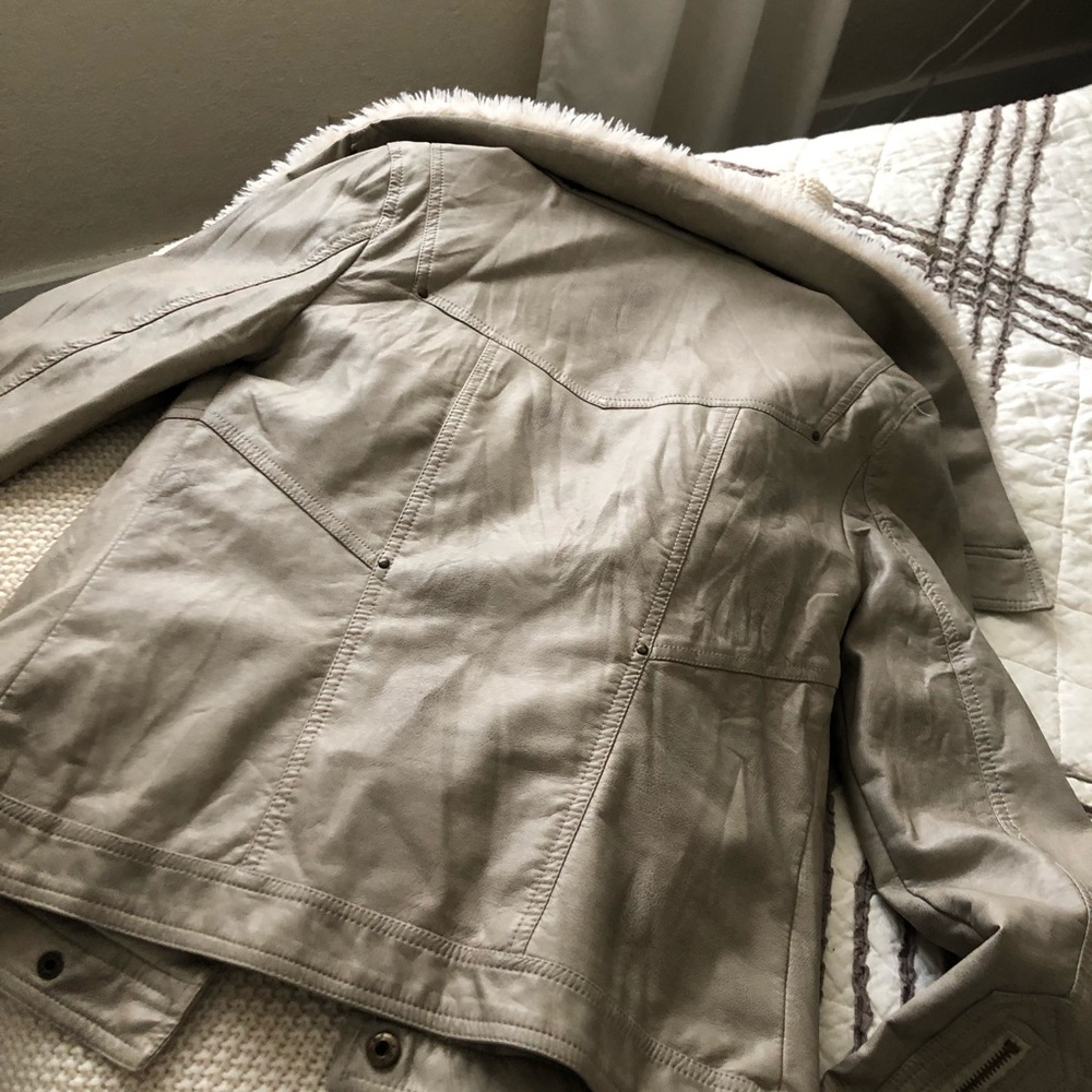 Tan leather jacket